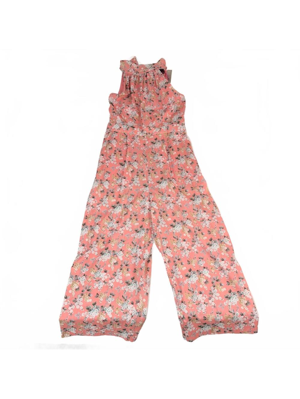 J.Crew Liberty Fabric Floral Coral Jumpsuit Size 8